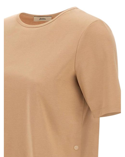 Herno Button-Down T-Shirt in het Natural