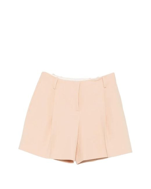 Ermanno Scervino Natural Belt-Loop Pleated Shorts