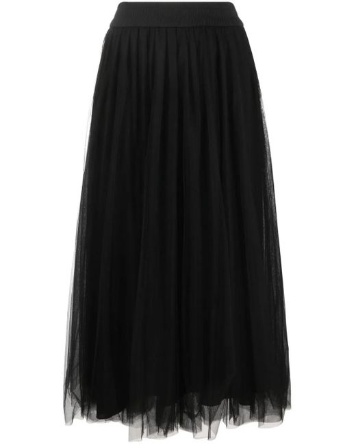 Fabiana Filippi Black High-waisted Tulle Skirt