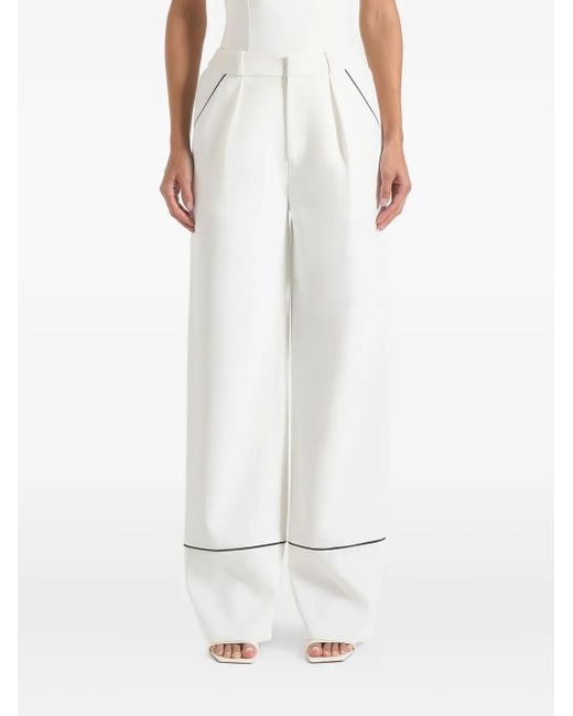 Manière De Voir White Mina Piped Trousers