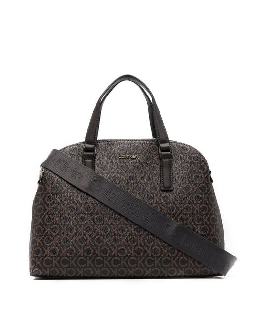 Calvin Klein Must Monogrampattern Tote Bag in Brown Lyst Canada
