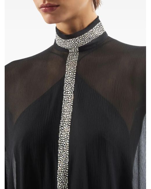 ‎Taller Marmo Black Parthenon Swarovski Crystal-Embellished Silk-Crepon Gown