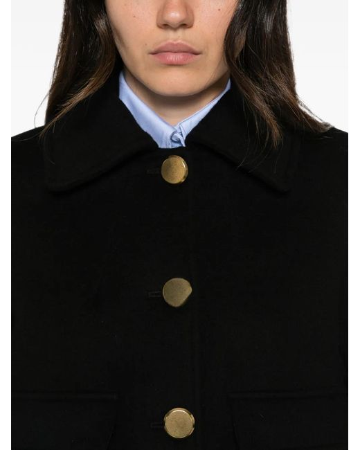 P.A.R.O.S.H. Black Button-Up Cropped Jacket