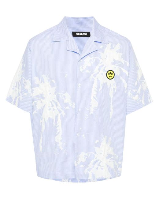 Barrow Blue Paint-splatter Short-sleeve Shirt