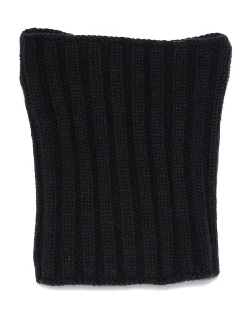 Dell'Oglio Black Ribbed Neck Warmer for men