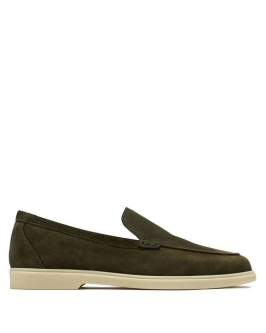Magnanni Shoes Green Suede Loafers