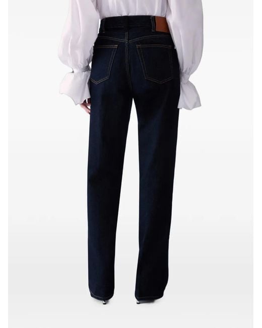 Liu Jo Blue Straight Jeans With Fabric Details