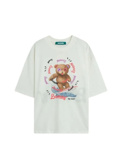 Barrow White Graphic T-Shirt for men