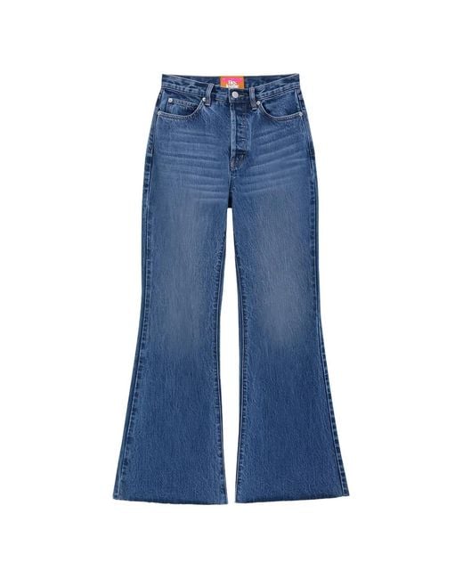 Hey Joanie Blue Eclipse Fray Flared Jeans
