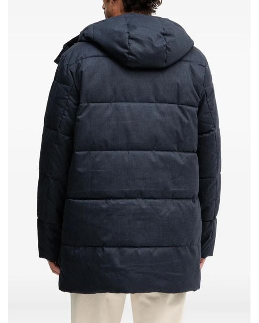 Barbour Blue Logo-Embroidered Padded Jacket for men