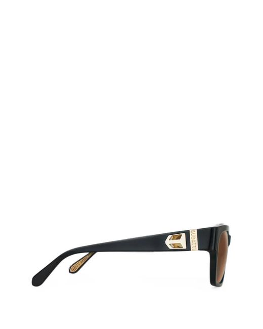 Bugatti Black Logo-Plaque Square-Frame Sunglasses for men