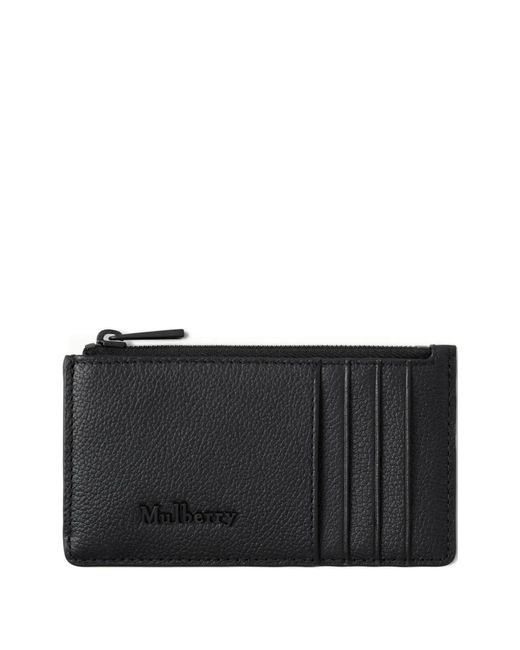 Mulberry Black Zip-Up Card Holder for men