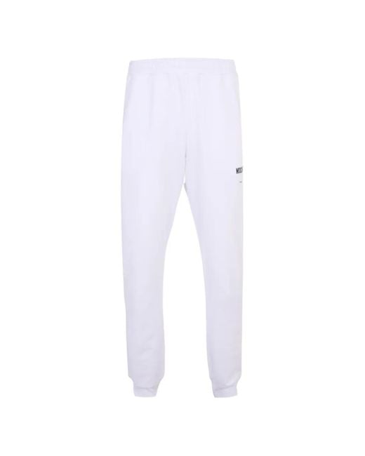 Moschino White Logo Track Pants for men