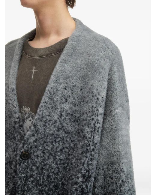 FIVE CM Gray Ombre-Effect Buttoned Cardigan for men