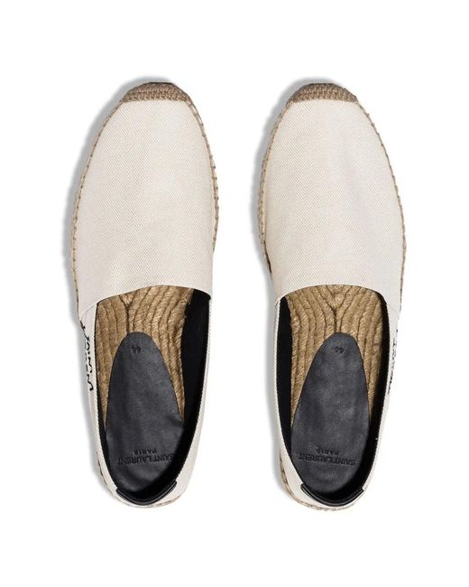 Saint Laurent White Signature Canvas Espadrilles for men