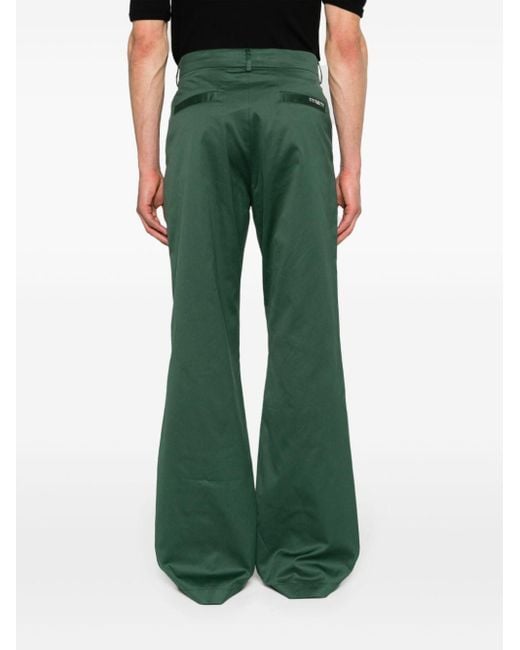 Societe Anonyme Green Elegant Mark High-waist Flared Trousers for men