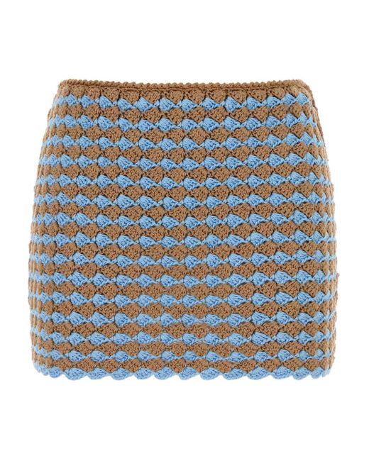Prada Gehaakte Mini-Rok in het Blue