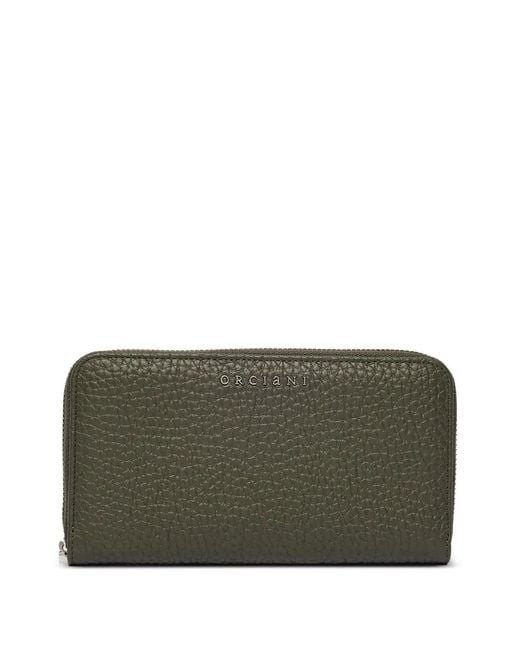 Orciani Green Large Zip-Around Wallet