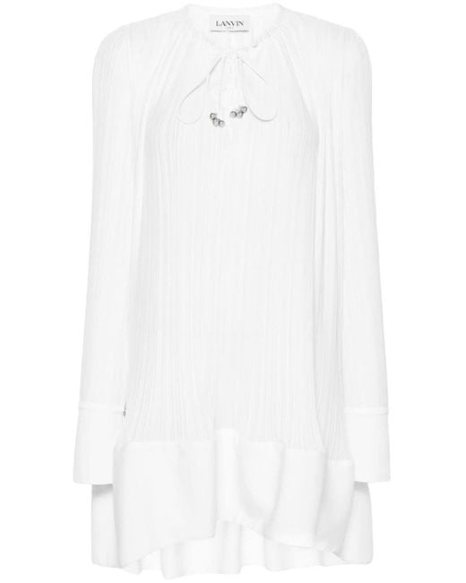 Lanvin Geplooide Mini-jurk in het White