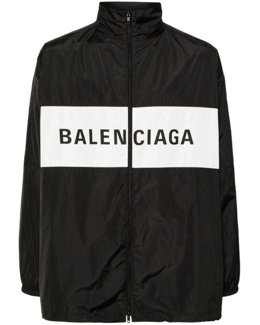 メンズ Balenciaga ジップアップ ウインドブレーカー Black