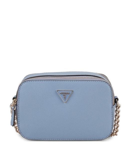 Guess Blue Mini Noelle Chain-Strap Cross Body Bag