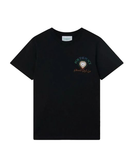 Casablanca Black For The Peace Graphic Crew-Neck T-Shirt