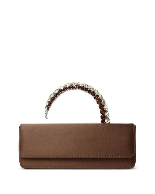 L'ALINGI Brown Malika Crystal-Embellished Tote Bag