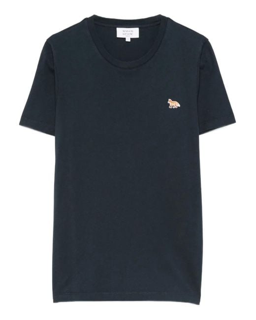 Maison Kitsuné Blue T-Shirt mit Fuchs-Applikation