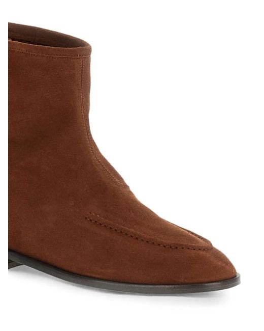 Hereu Brown Juliol Rear-Zip Suede Ankle Boots