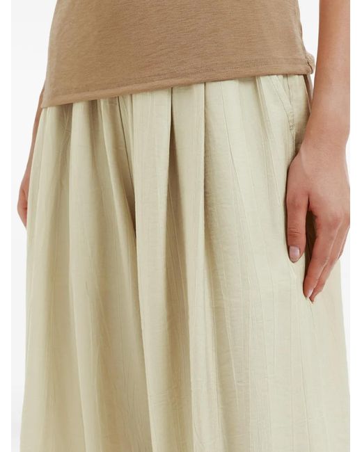 B+ AB White Pleated Wide-Leg Trousers