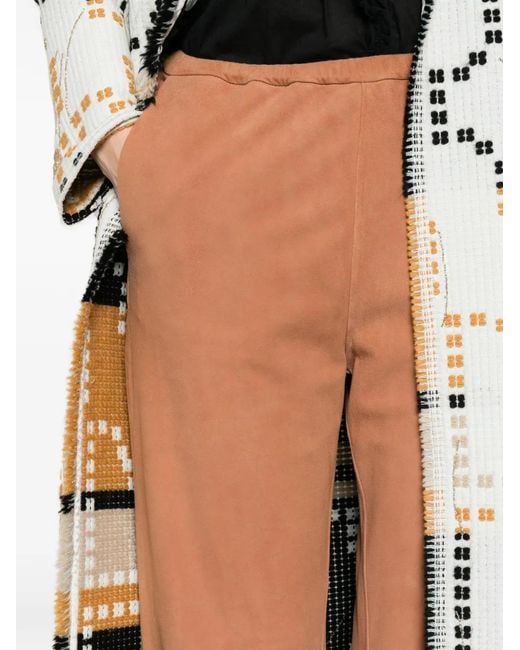 Forte_forte White Split-Cuff Leather Trousers