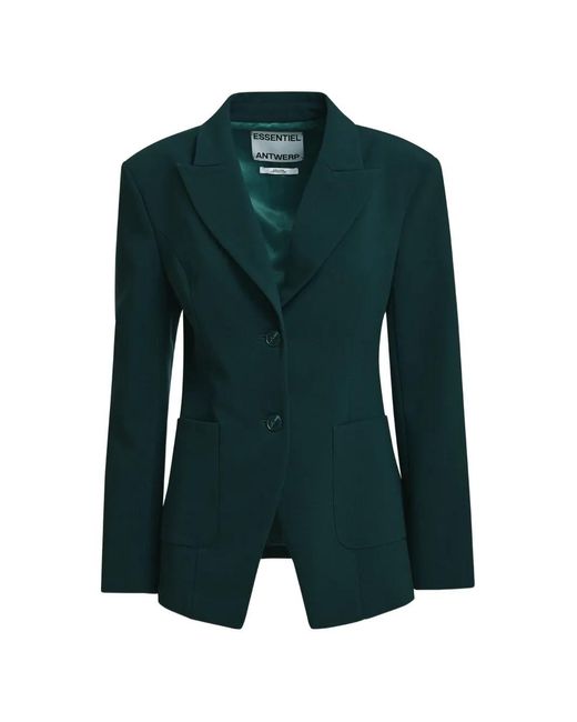 Essentiel Antwerp Green Knightly Single-Breasted Blazer