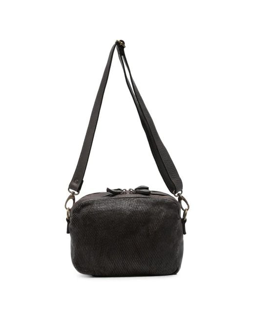 SOMMET Black Arlo Petalino Textured Leather Shoulder Bag