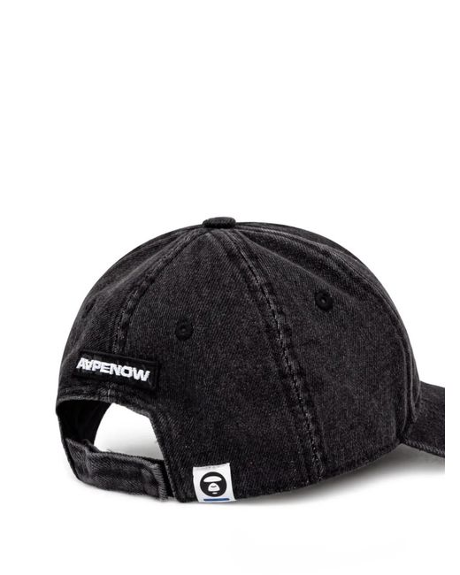 Aape By A Bathing Ape Black Patch-Appliqué Cap for men