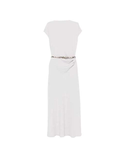 Imperial White Belted Midi Dress