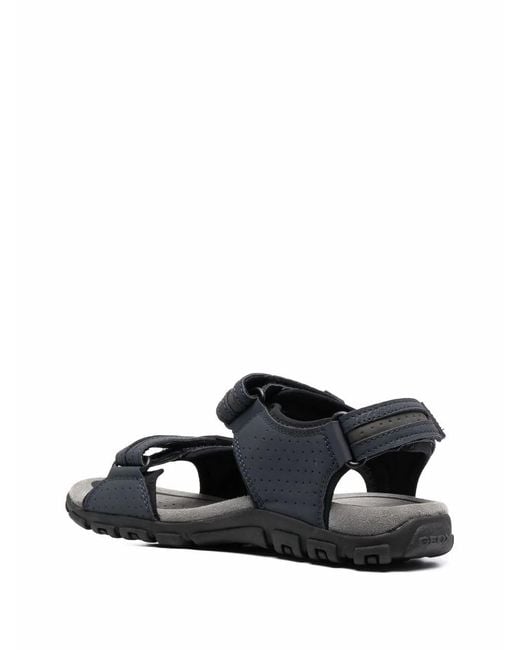 Geox Black Embossed-Logo Sandals for men