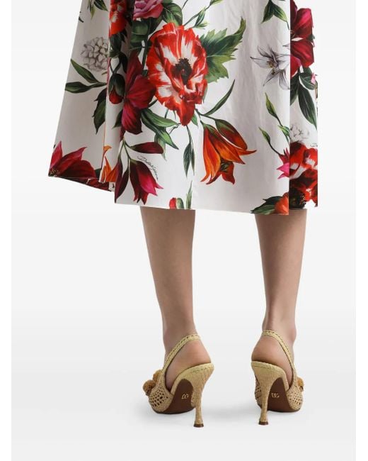 Dolce & Gabbana Multicolor Floral Midi Skirt