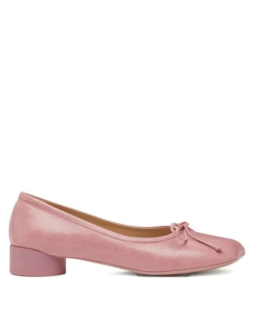 MM6 by Maison Margiela Pink Bow Block-Heel Pumps
