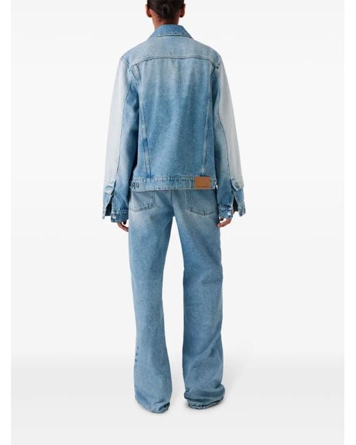 Stella McCartney Blue Two-Tone Straight Leg Jeans With Concealed Fly