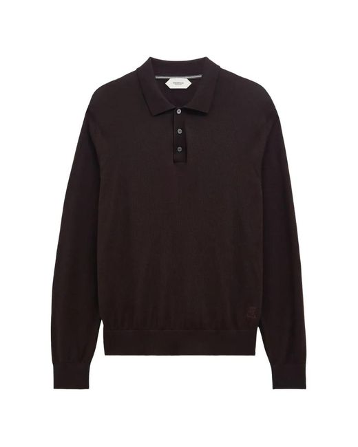 Pringle of Scotland Black Polo-Collar Merino Wool Sweater for men
