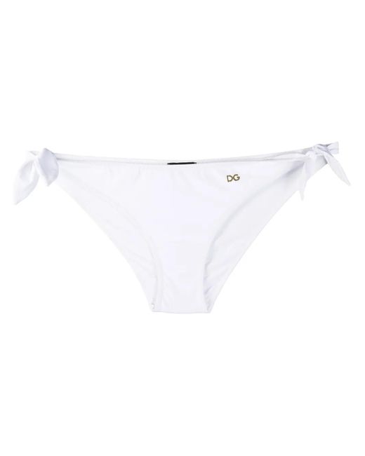 Dolce & Gabbana White Side-Tie Bikini Bottoms