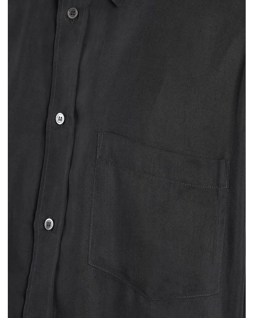 Grifoni Black Short-Sleeve Chest-Pocket Shirt for men