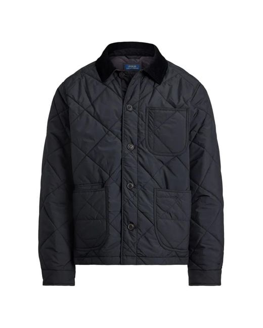 Polo Ralph Lauren Black Quilted Corduroy-Collar Jacket for men