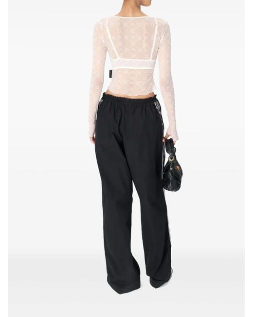 【超希少】25ss MARINE SERRE ホワイトシースルートップス Marine Serre Recycled Mesh Flock Ss Cropped Top in White | Lyst