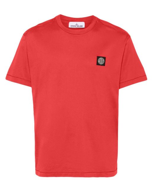 Camiseta con motivo Compass Stone Island de hombre de color Red