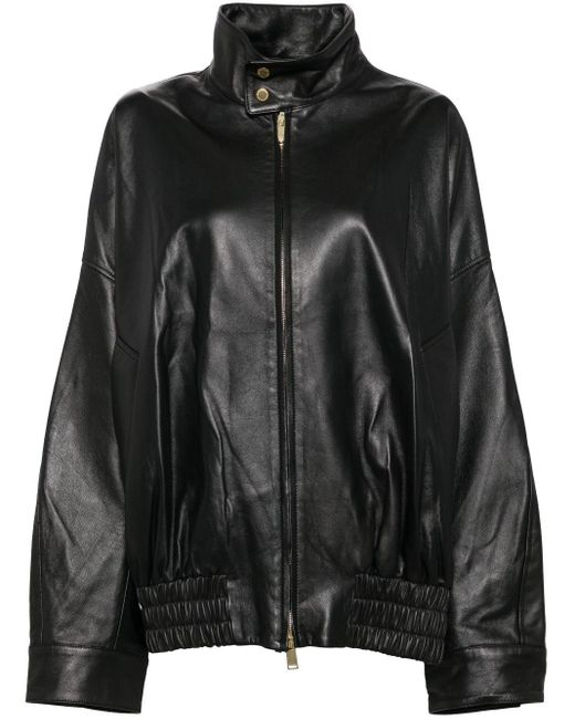 DARKPARK Black Zip-Up Leather Jacket