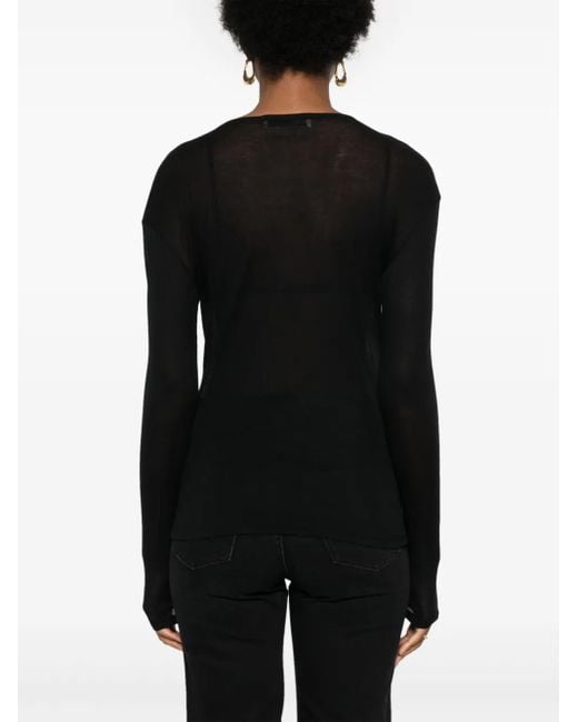 MODES GARMENTS Black Long-Sleeve Cotton T-Shirt