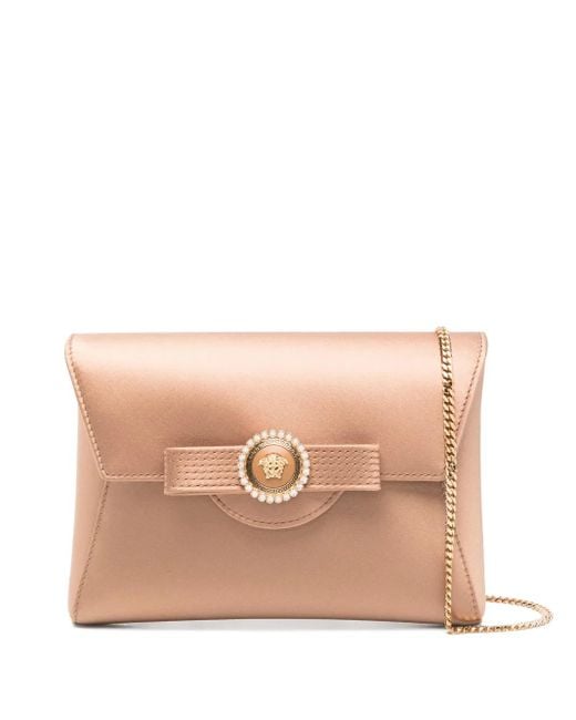 Versace Pink Crystal Ribbon Clutch