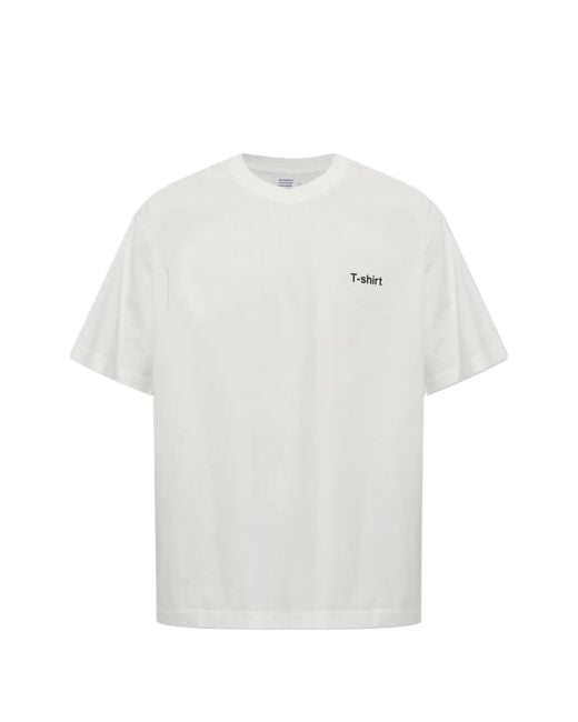 Vetements White Slogan-Print Crew-Neck T-Shirt for men