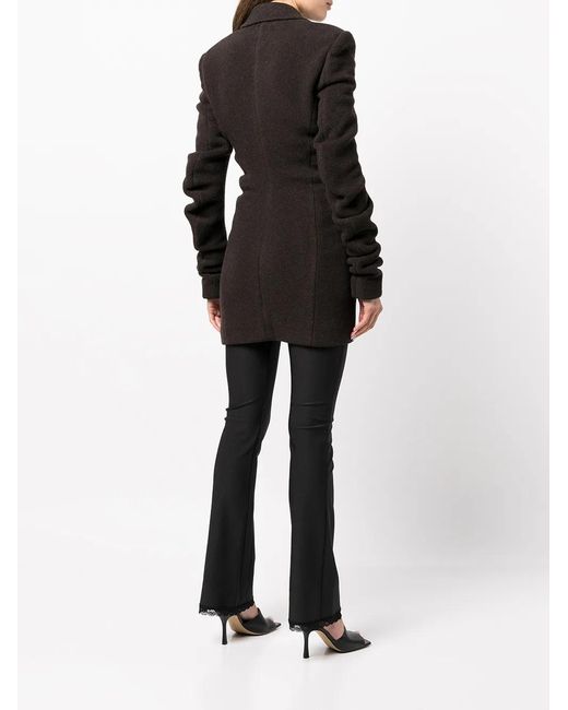Alexander Wang Black Ruched Sleeve Wool-Blend Jacket